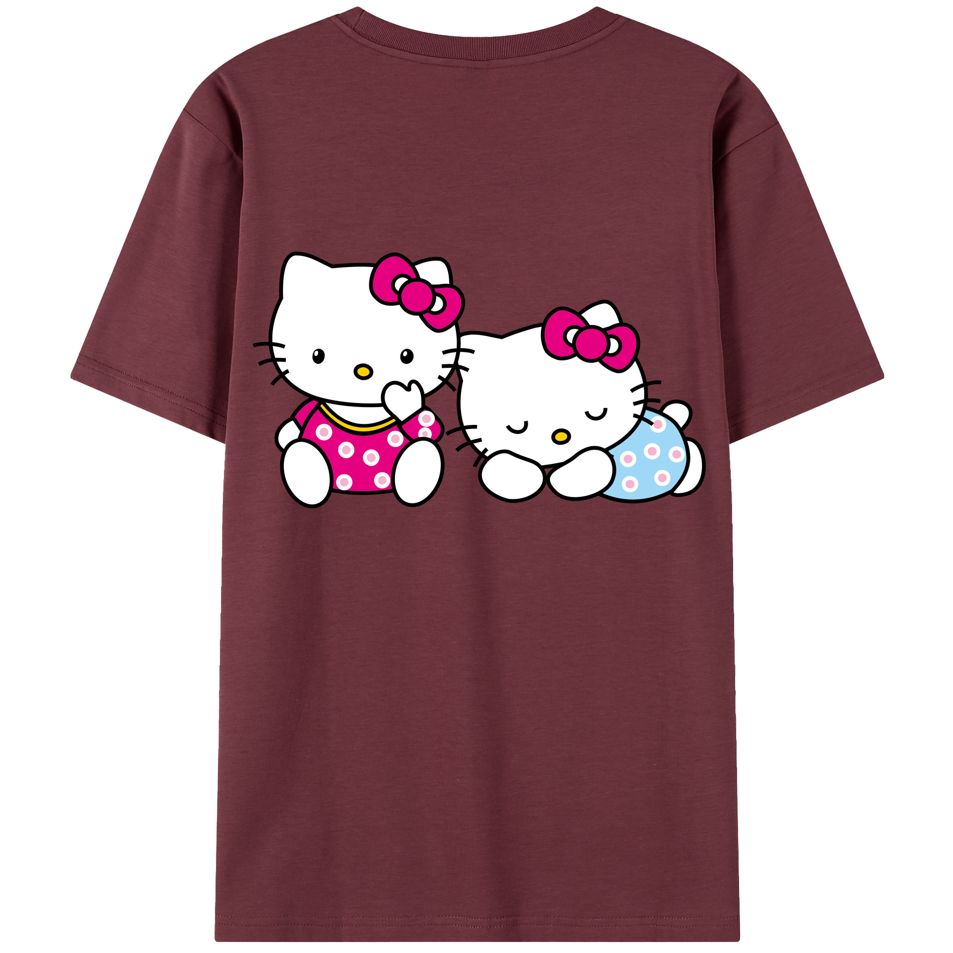 （画像用） Hello Kitty ハローキティ 綿100％半袖Tシャツ（背面プリント）